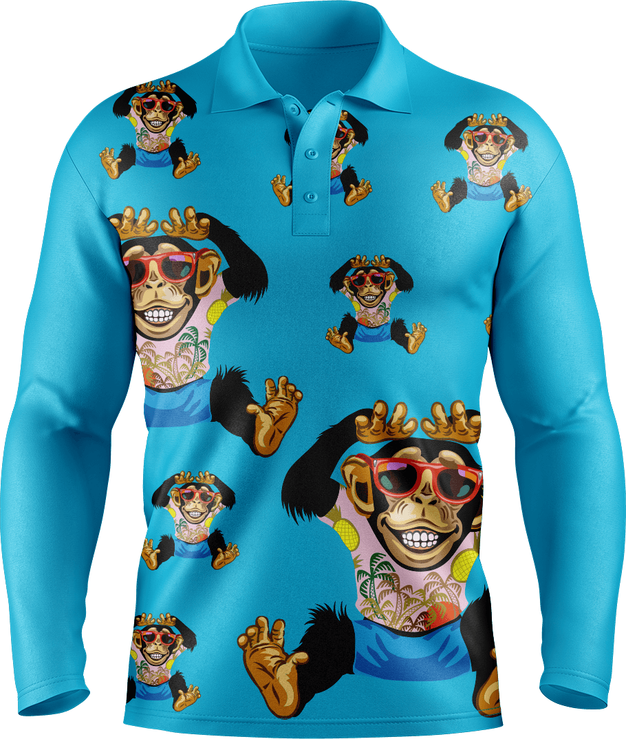 Cheeky Monkey Men's Polo. Long or Short Sleeve - fungear.com.au