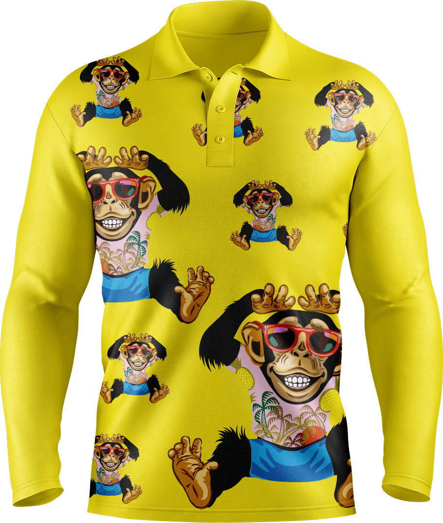 Cheeky Monkey Men's Polo. Long or Short Sleeve - fungear.com.au