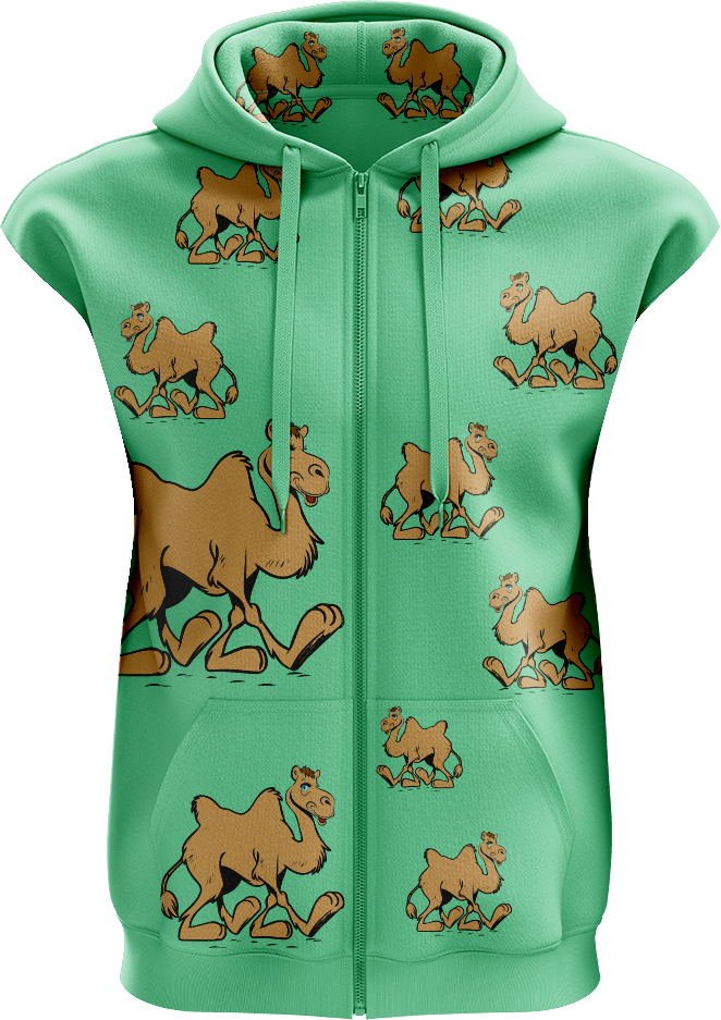 Cool Camel Full Zip Sleeveless Hoodie Jackets - fungear.com.au