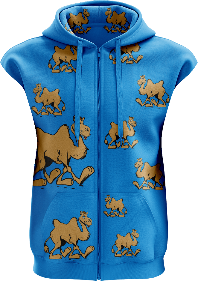 Cool Camel Full Zip Sleeveless Hoodie Jackets - fungear.com.au
