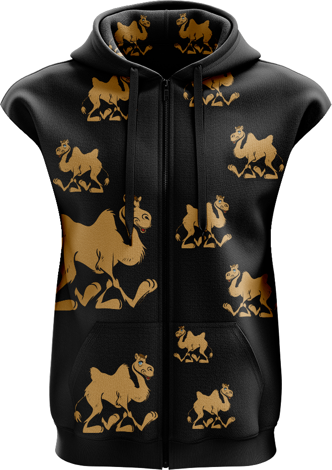 Cool Camel Full Zip Sleeveless Hoodie Jackets - fungear.com.au