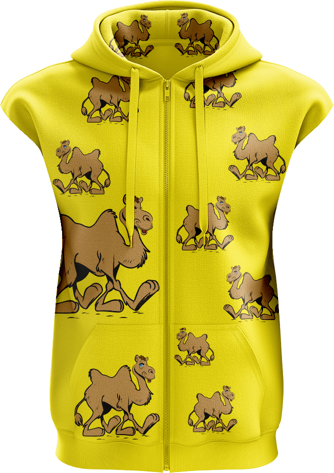 Cool Camel Full Zip Sleeveless Hoodie Jackets - fungear.com.au