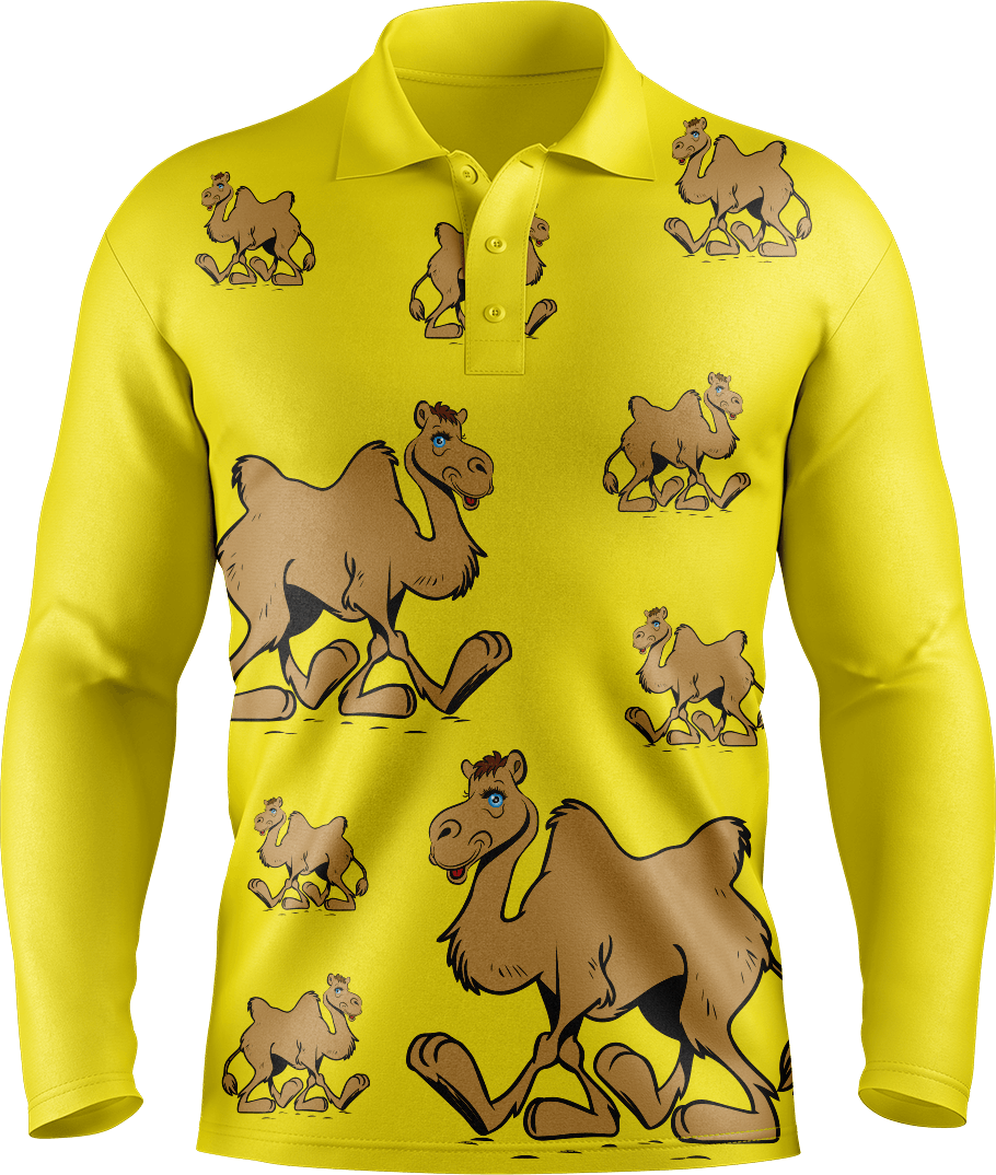 Cool Camel Men's Long Sleeve Polo - fungear.com.au