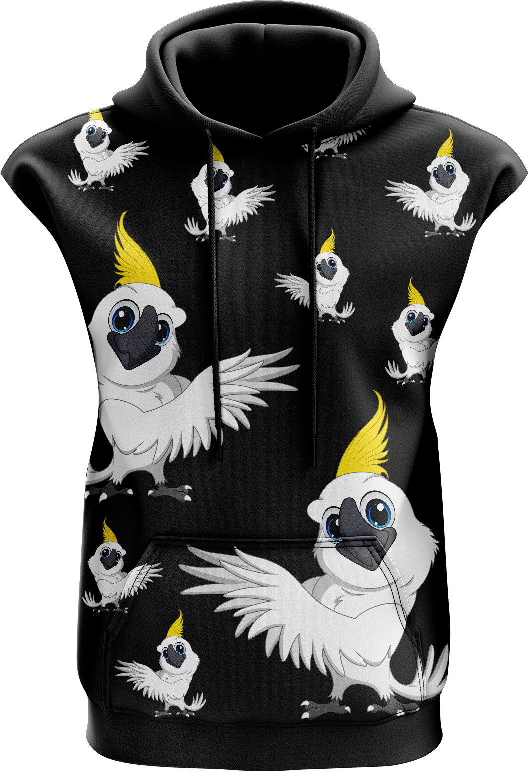 Cool Cockatoo Full Zip Sleeveless Hoodie Jackets - fungear.com.au