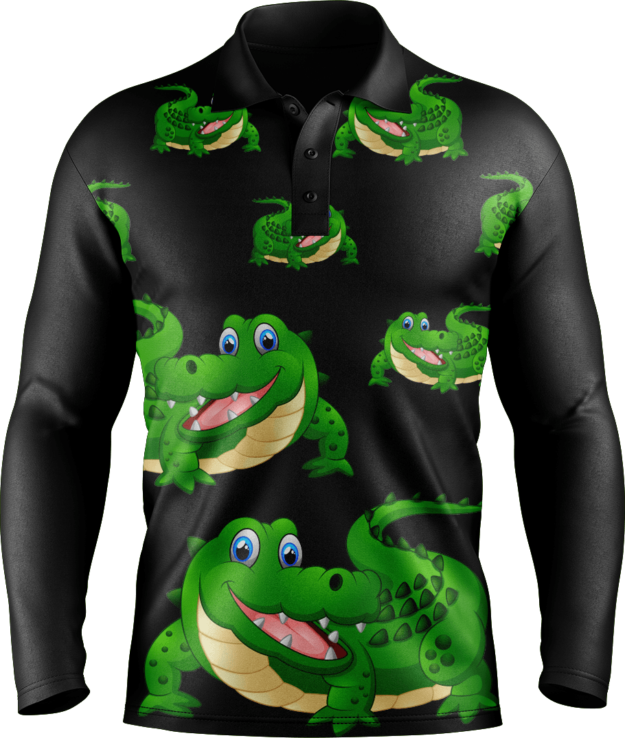 Crazy Croc Men's Polo. Long or Short Sleeve - fungear.com.au