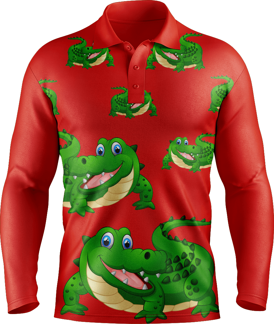 Crazy Croc Men's Polo. Long or Short Sleeve - fungear.com.au