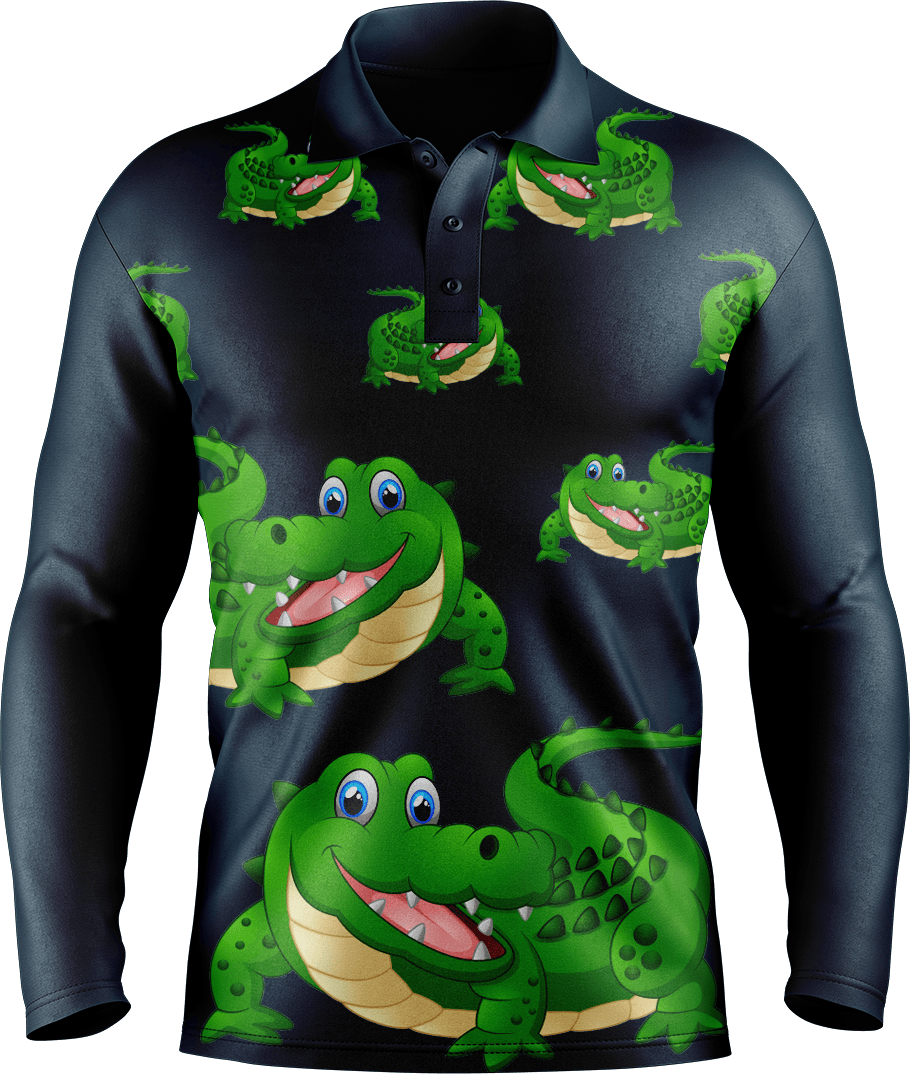 Crazy Croc Men's Polo. Long or Short Sleeve - fungear.com.au