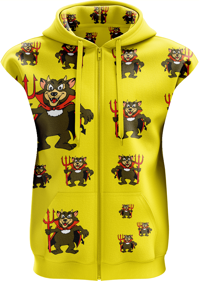 Devil Wears Fungear Full Zip Sleeveless Hoodie Jackets - fungear.com.au