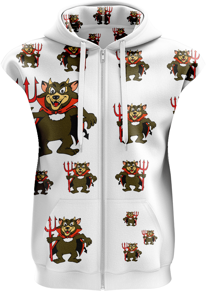 Devil Wears Fungear Full Zip Sleeveless Hoodie Jackets - fungear.com.au