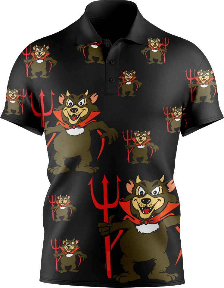 Devil Wears Fungear Men's Short Sleeve Polo - fungear.com.au