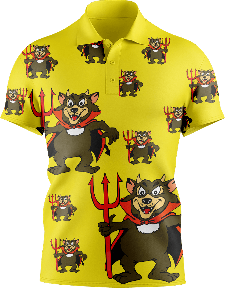 Devil Wears Fungear Men's Short Sleeve Polo - fungear.com.au