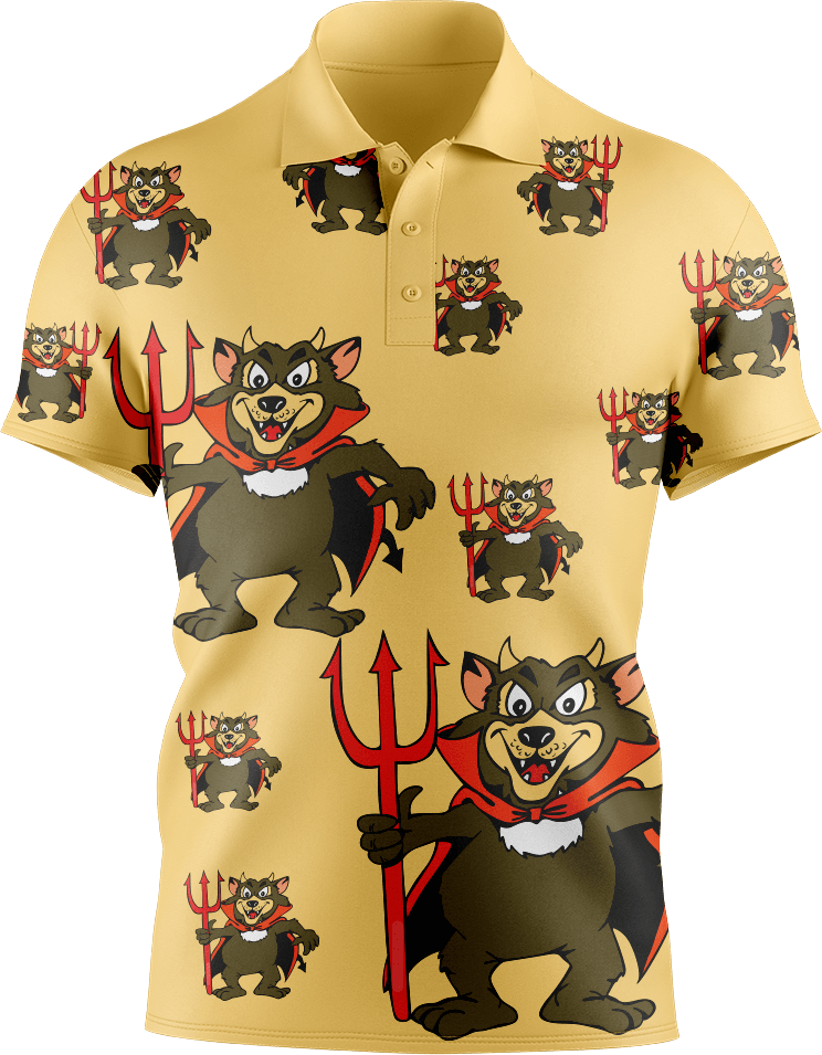 Devil Wears Fungear Men's Short Sleeve Polo - fungear.com.au