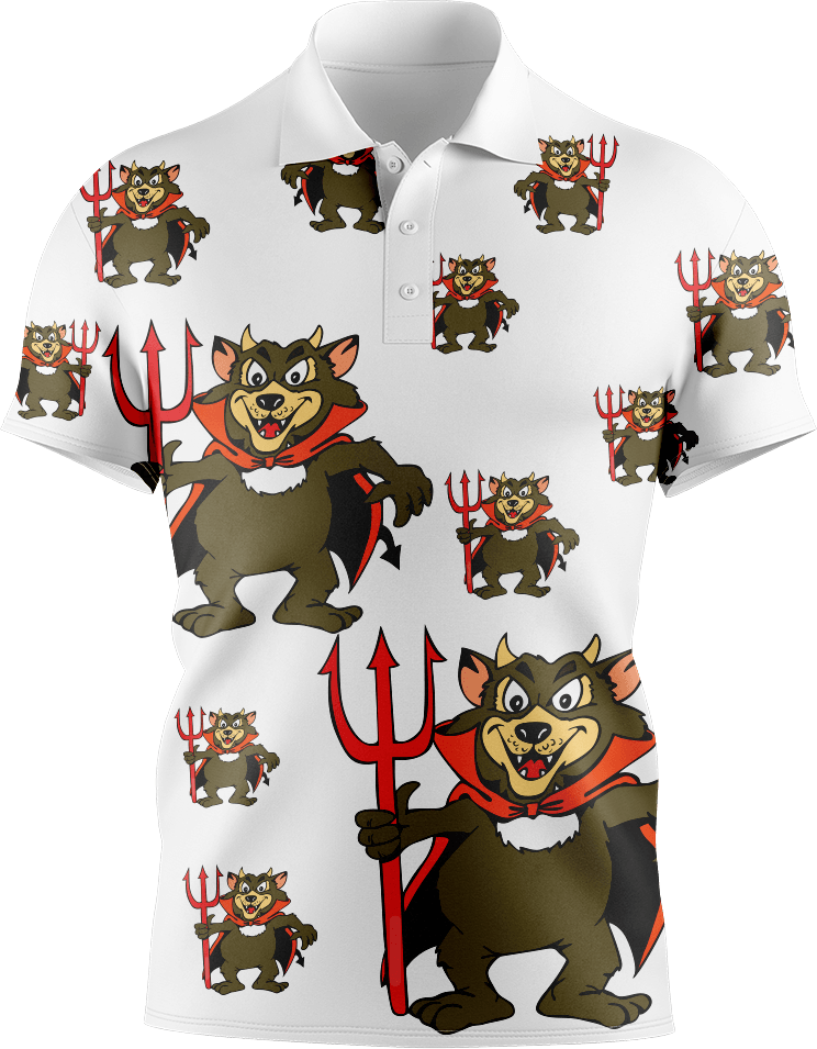 Devil Wears Fungear Men's Short Sleeve Polo - fungear.com.au