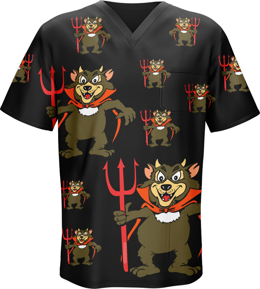 Devil Wears Fungear Scrubs - fungear.com.au