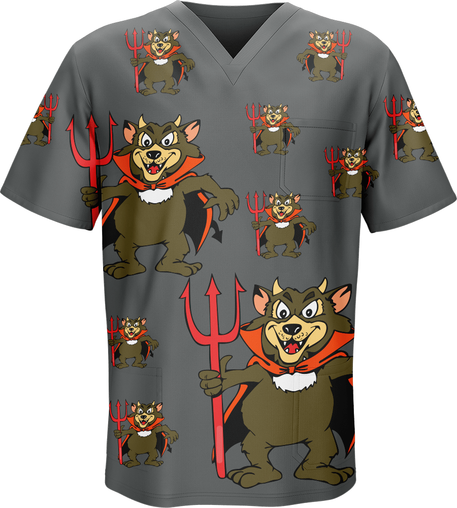 Devil Wears Fungear Scrubs - fungear.com.au