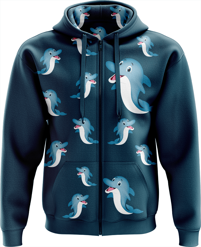 Dolphin Full Zip Hoodies Jacket - fungear.com.au