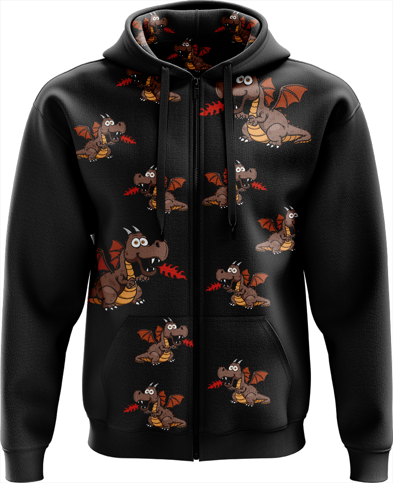 Dopey Dragon Full Zip Hoodies Jacket - fungear.com.au