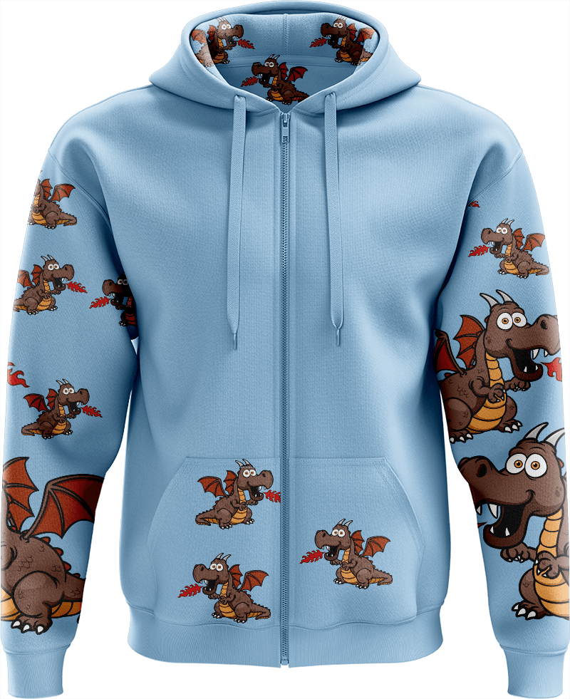 Dopey Dragon Full Zip Hoodies Jacket - fungear.com.au