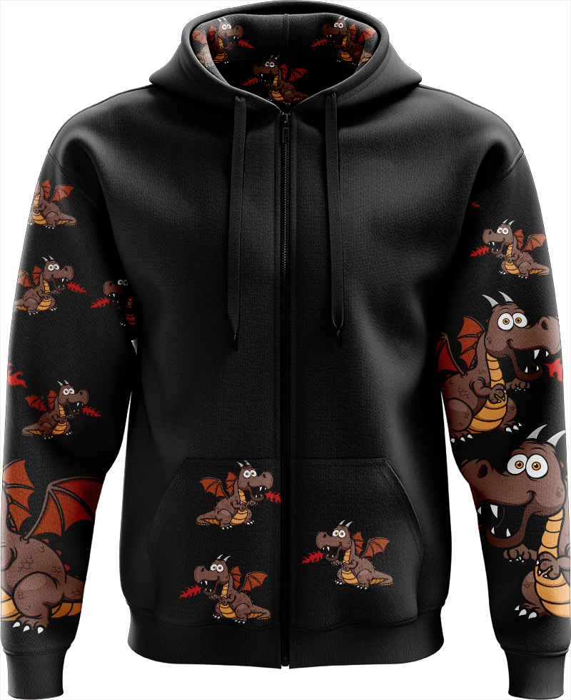 Dopey Dragon Full Zip Hoodies Jacket - fungear.com.au