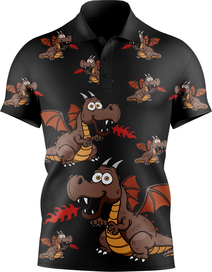Dopey Dragon Men's Short Sleeve Polo