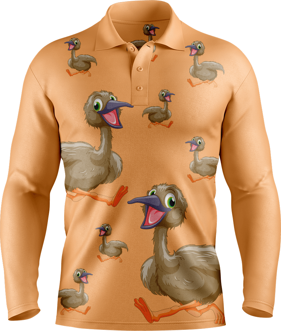 Effie Emu Men's Polo. Long or Short Sleeve - fungear.com.au