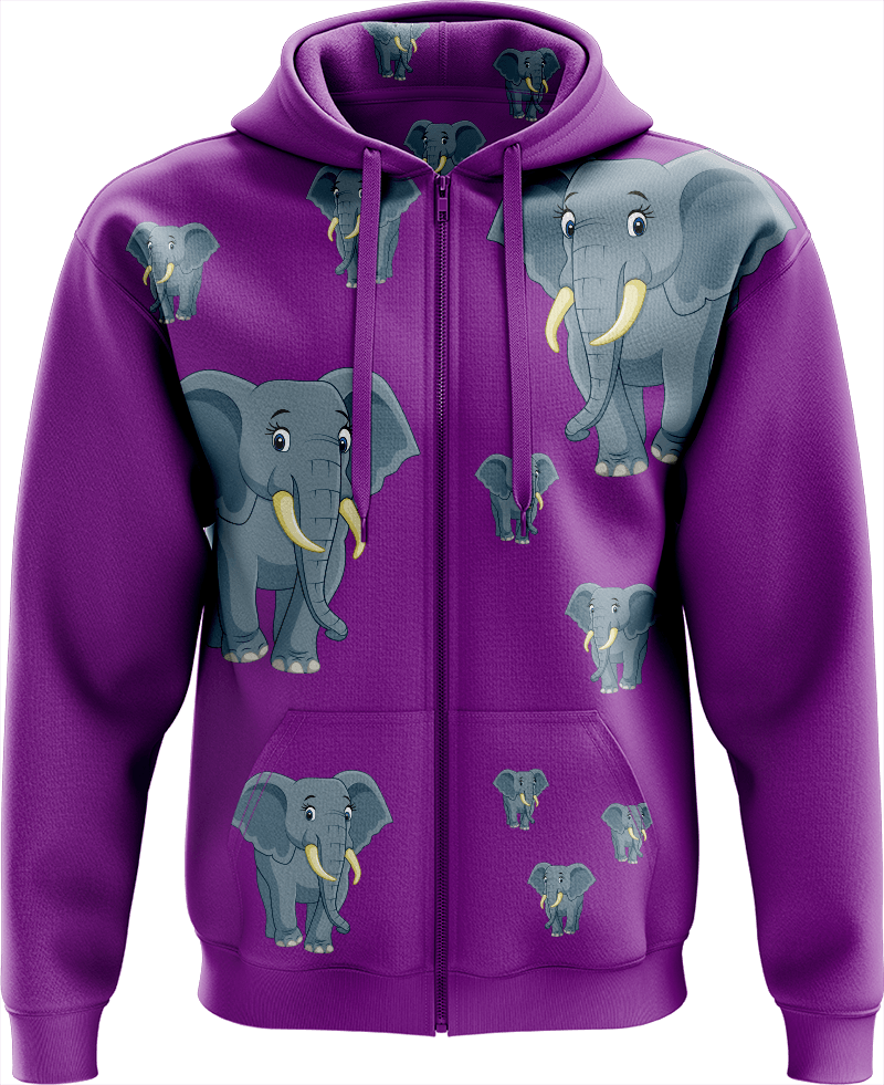 Ellie Elephant Full Zip Hoodies Jacket - fungear.com.au