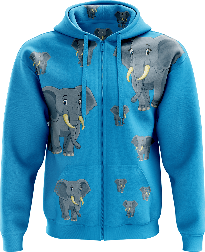 Ellie Elephant Full Zip Hoodies Jacket - fungear.com.au