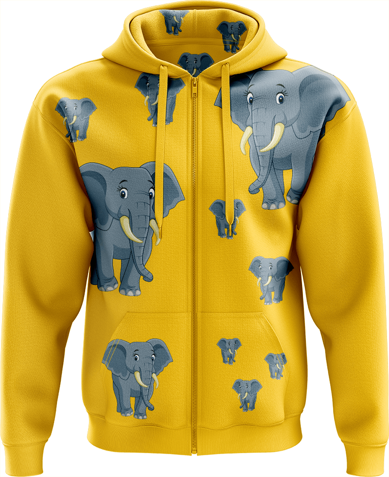 Ellie Elephant Full Zip Hoodies Jacket - fungear.com.au