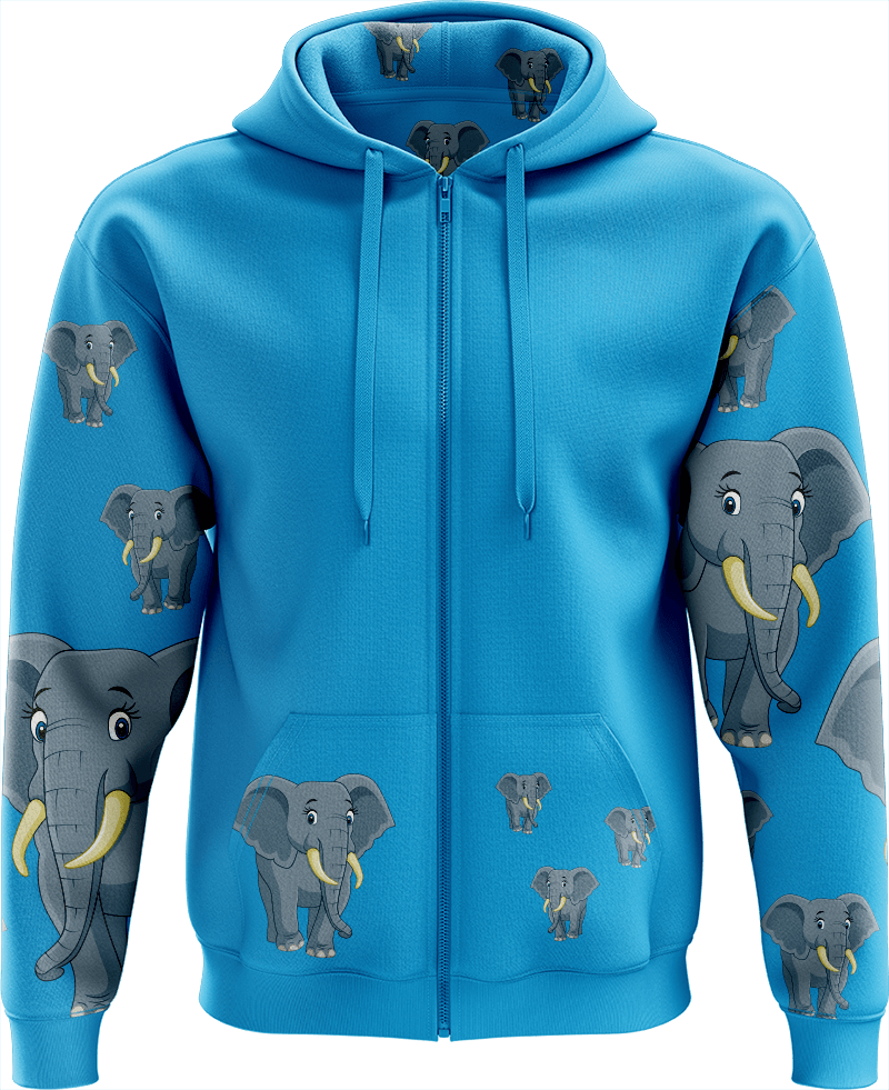 Ellie Elephant Full Zip Hoodies Jacket - fungear.com.au