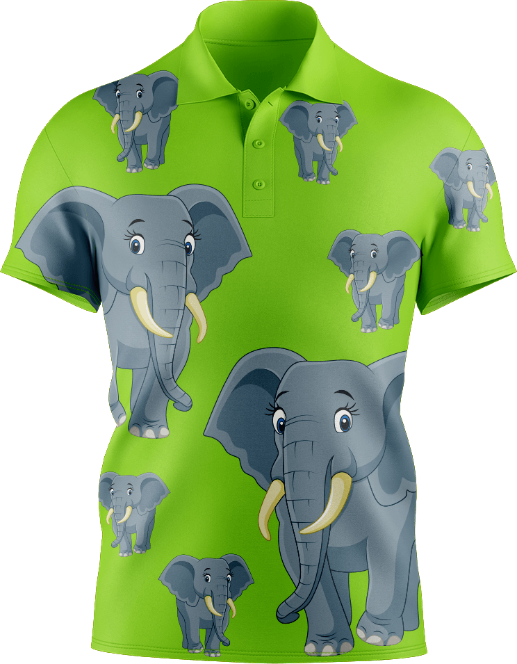 Ellie Elephant Men's Short Sleeve Polo - fungear.com.au
