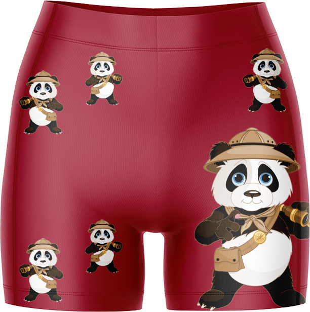 Explorer Panda Ladies Gym Shorts - fungear.com.au