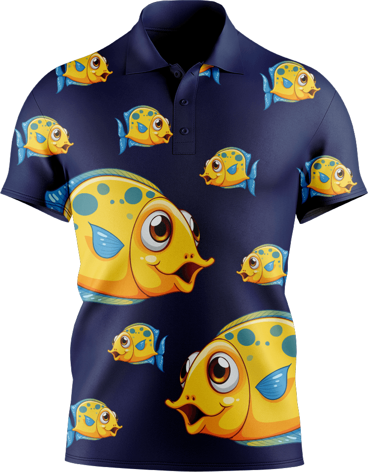 Fish out of water Men's Short Sleeve Polo - fungear.com.au