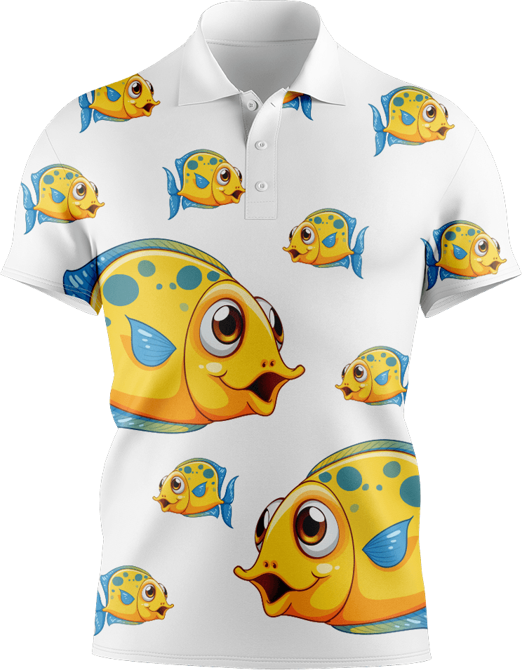 Fish out of water Men's Short Sleeve Polo - fungear.com.au