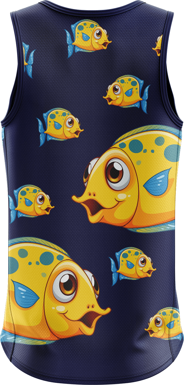 Fish Out Of Water Singlets - fungear.com.au