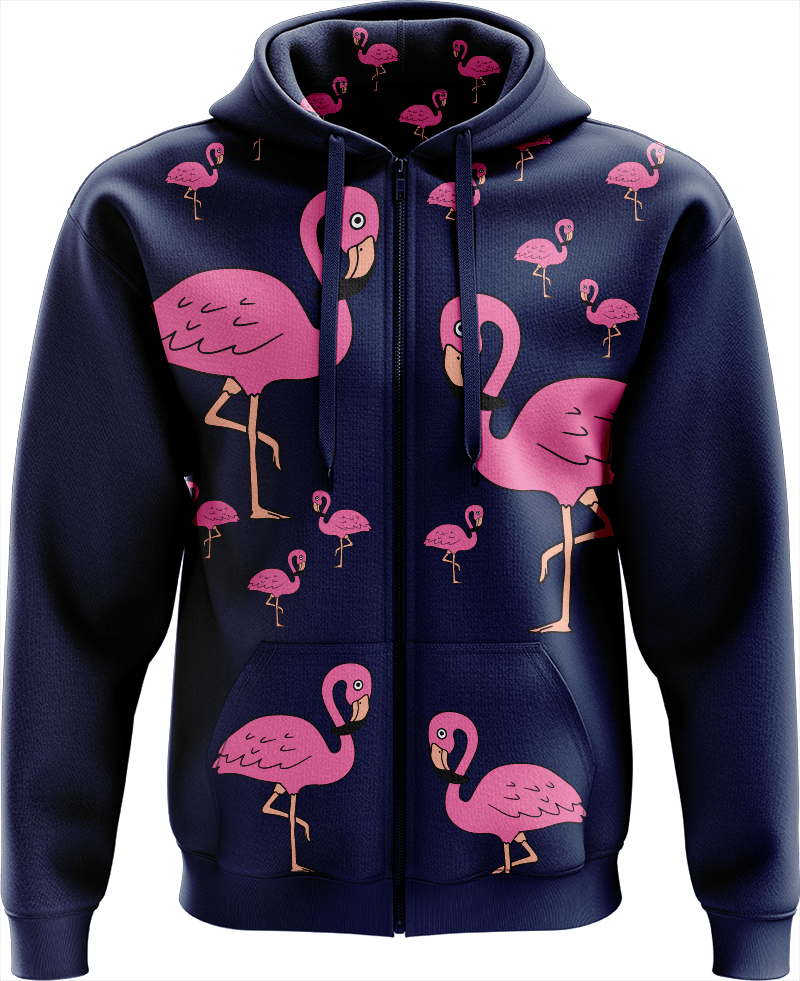 Flamingo Full Zip Hoodies Jacket - fungear.com.au