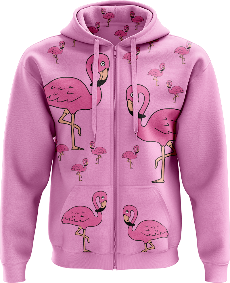Flamingo Full Zip Hoodies Jacket - fungear.com.au