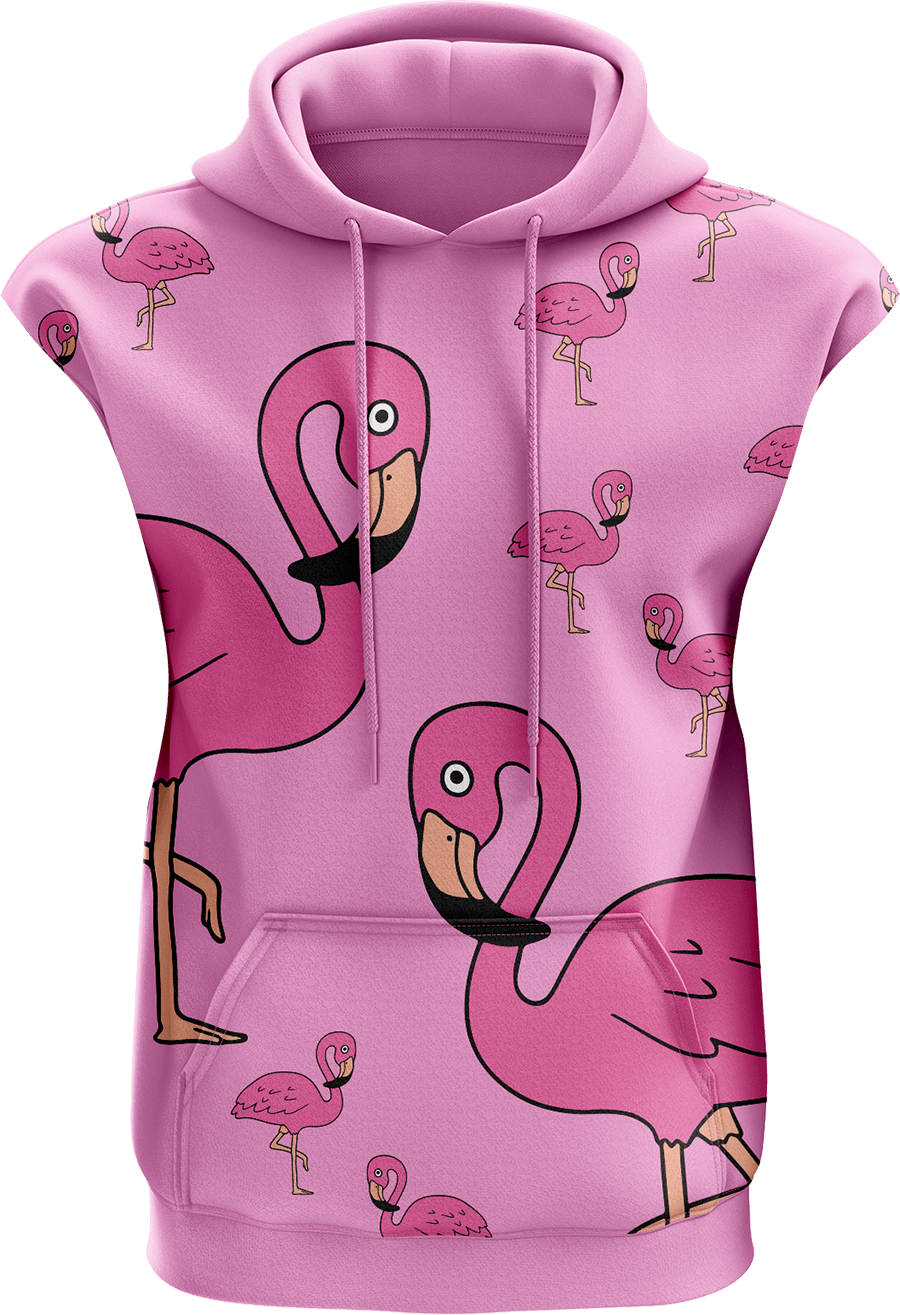 Flamingo Sleeveless Hoodie - fungear.com.au