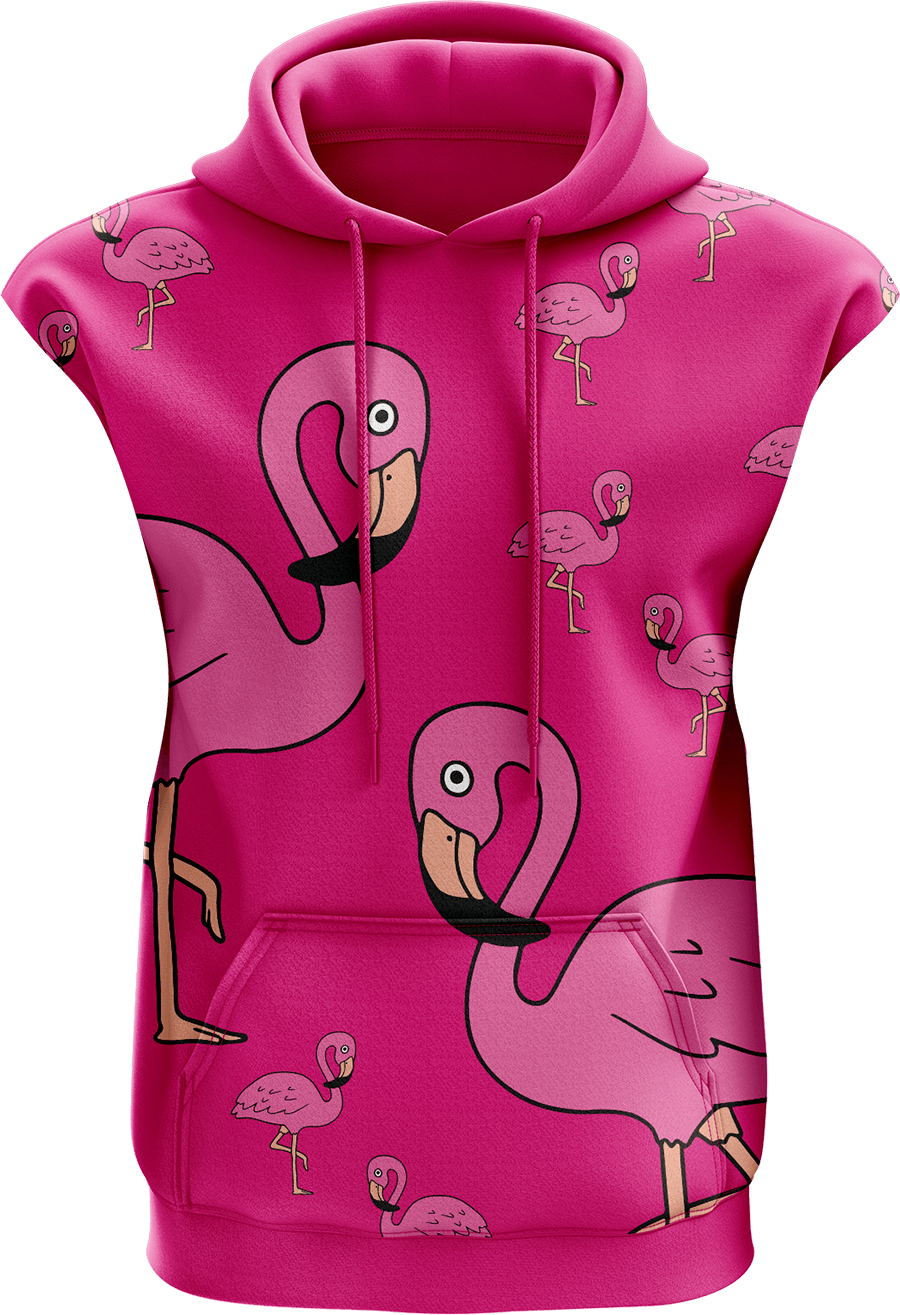 Flamingo Sleeveless Hoodie - fungear.com.au