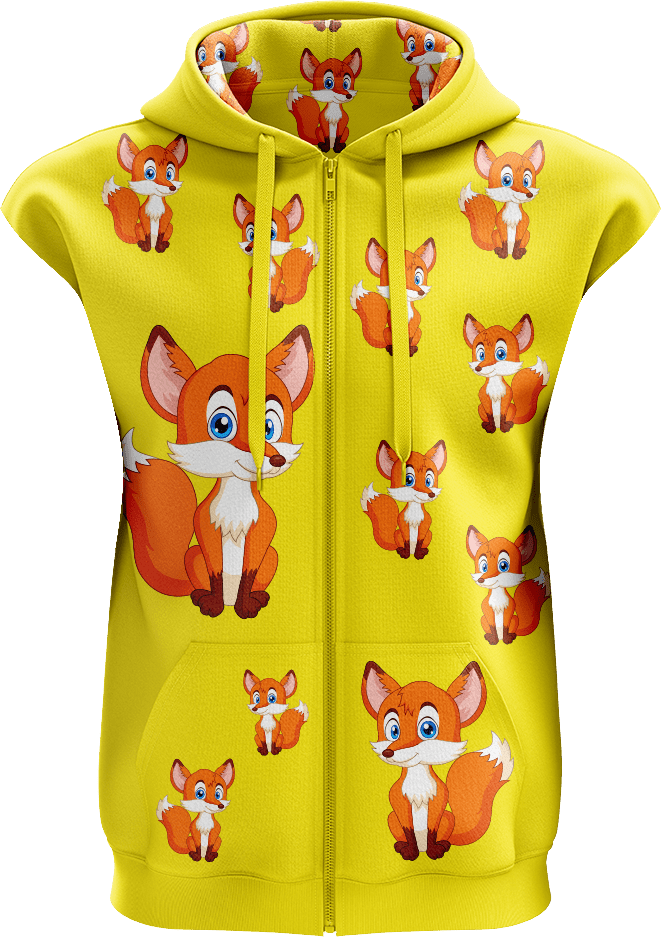 Fox Full Zip Sleeveless Hoodie Jackets - fungear.com.au