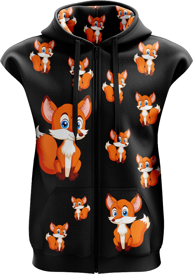 Fox Full Zip Sleeveless Hoodie Jackets - fungear.com.au
