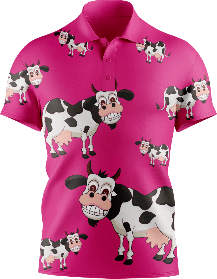 Fussy Cow Men's Short Sleeve Polo - fungear.com.au