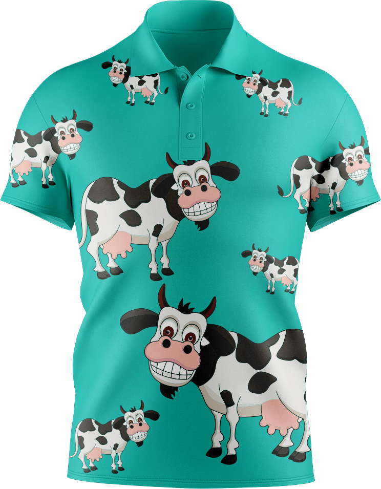 Fussy Cow Men's Short Sleeve Polo - fungear.com.au