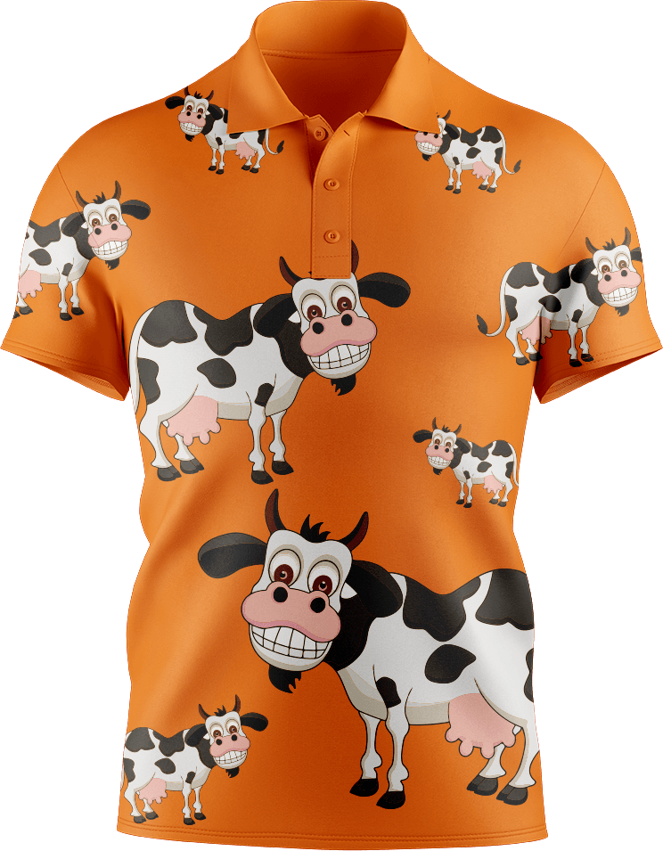 Fussy Cow Men's Short Sleeve Polo - fungear.com.au