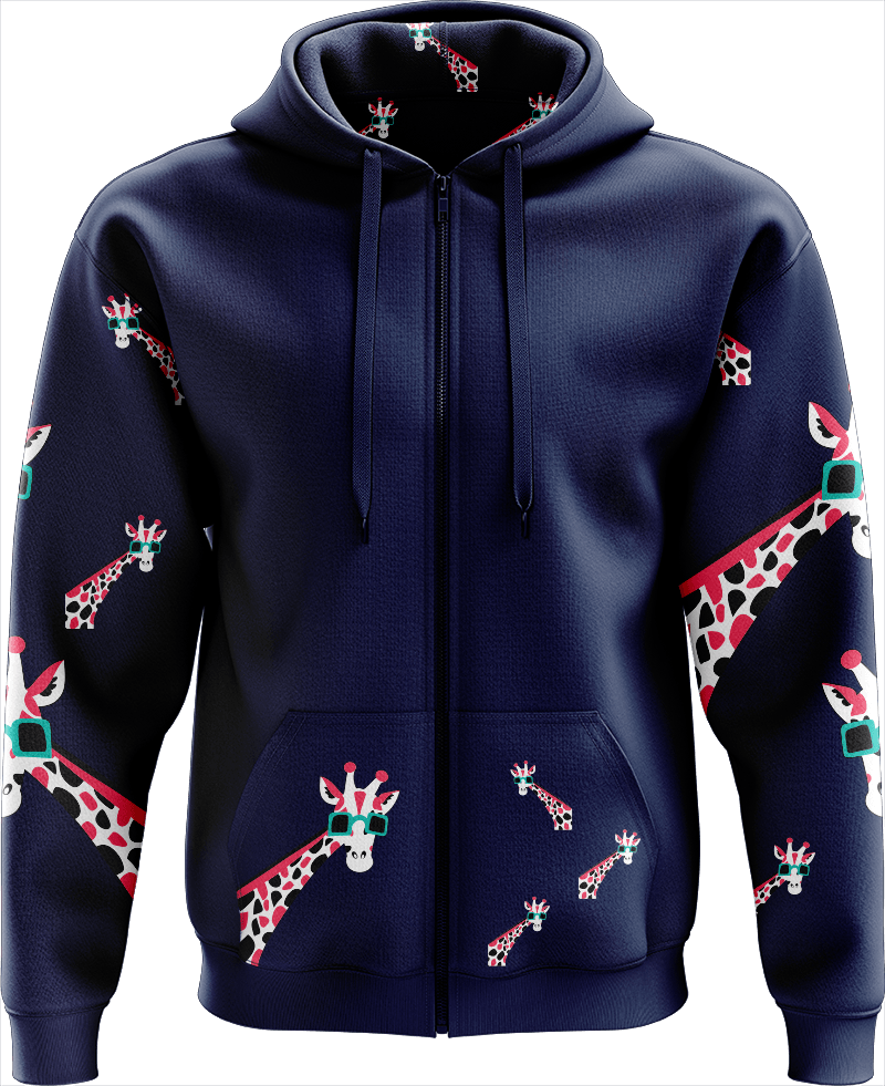 Gigi Giraffe Full Zip Hoodies Jacket - fungear.com.au