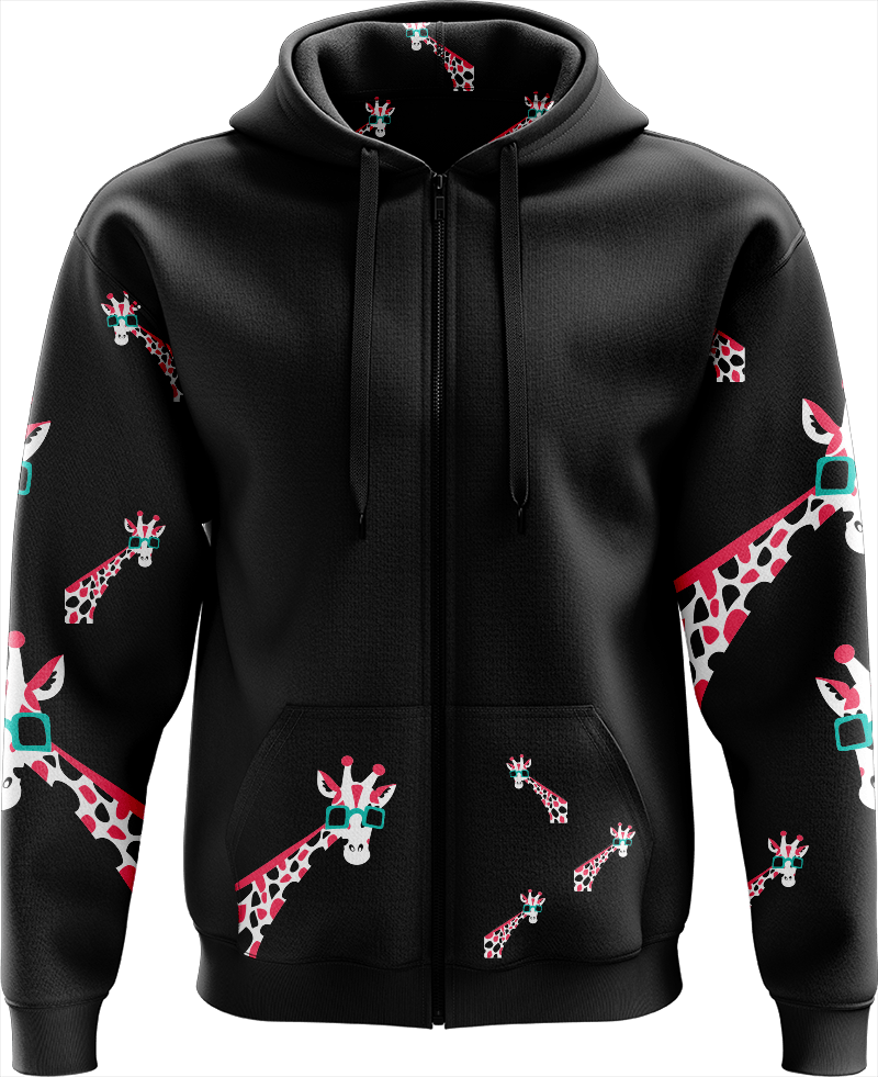 Gigi Giraffe Full Zip Hoodies Jacket - fungear.com.au