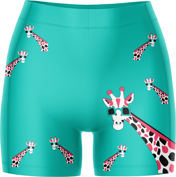 Gigi Giraffe Ladies Gym Shorts - fungear.com.au