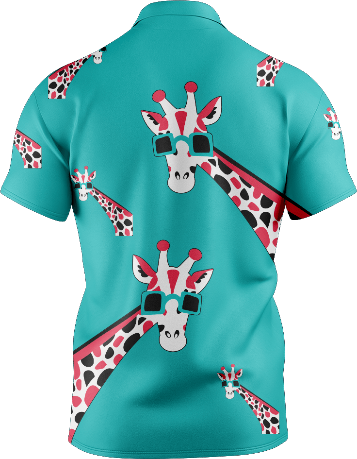 Gigi Giraffe Men's Short Sleeve Polo - fungear.com.au