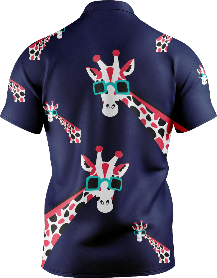Gigi Giraffe Men's Short Sleeve Polo - fungear.com.au