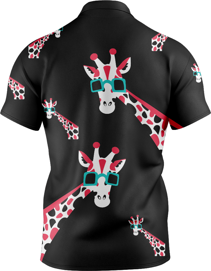 Gigi Giraffe Men's Short Sleeve Polo - fungear.com.au