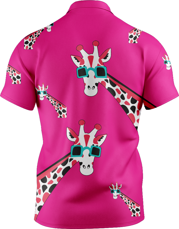 Gigi Giraffe Men's Short Sleeve Polo - fungear.com.au